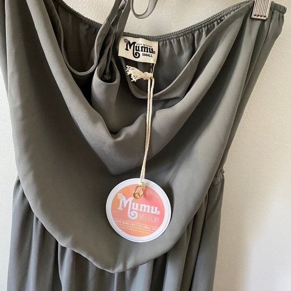 Show Me Your MuMu Heather Halter Dress- Soft Charcoal Crisp - Picture 4 of 10